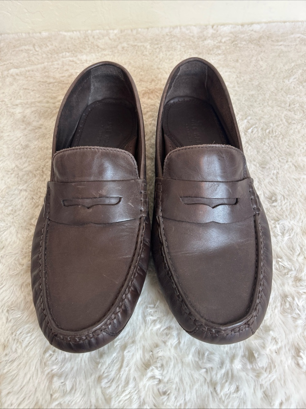 Cole Haan Brown Leather Penny Loafer- Mens US 10 - Driving Shoes